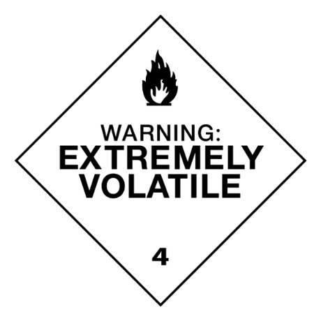 Nadruk Warning Extremely Volatile - Przód