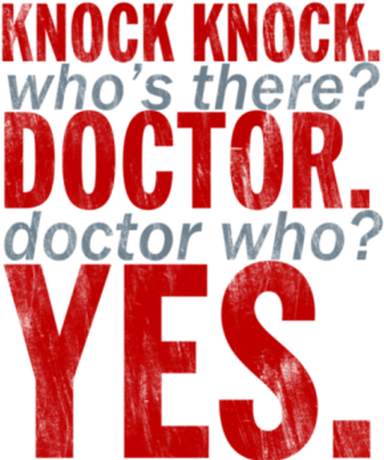 Nadruk Knock Knock Doctor Who - Przód