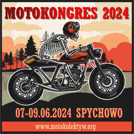 Nadruk Motokongres 2024 - męska duże rozmiary - Przód