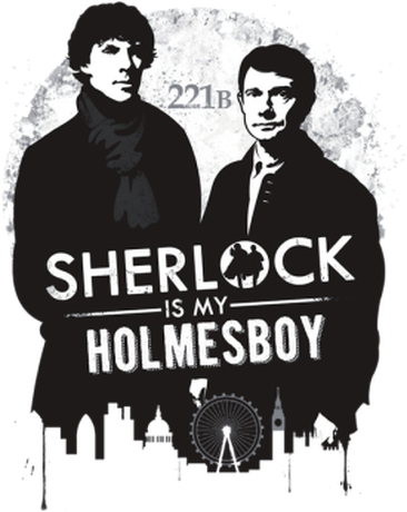 Nadruk Sherlock is My Holmesboy - Przód