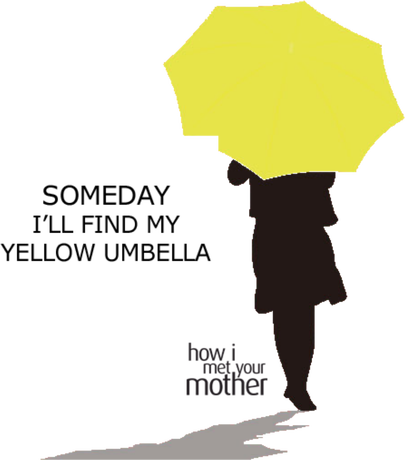 Nadruk Someday I'll Find My Yellow Umbrella - Przód