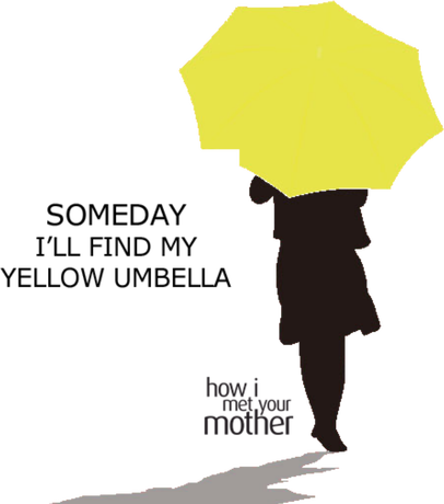 Nadruk Yellow Umbrella - Przód